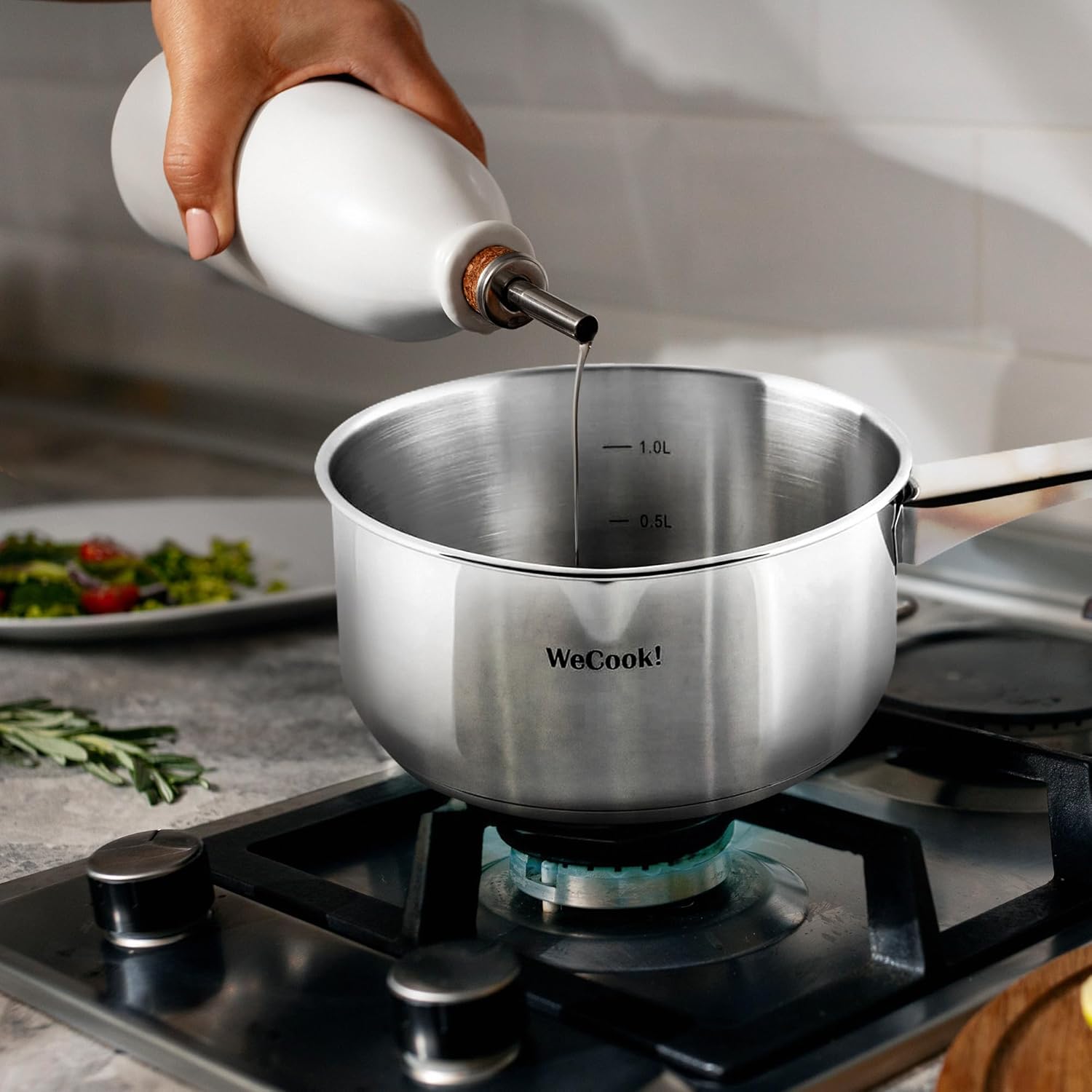 Wecook - casserole inox 18/10, 16 cm, 1,5L, bec verseur, induction