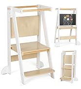 Marchepied pliable en bois blanc et couleur bois