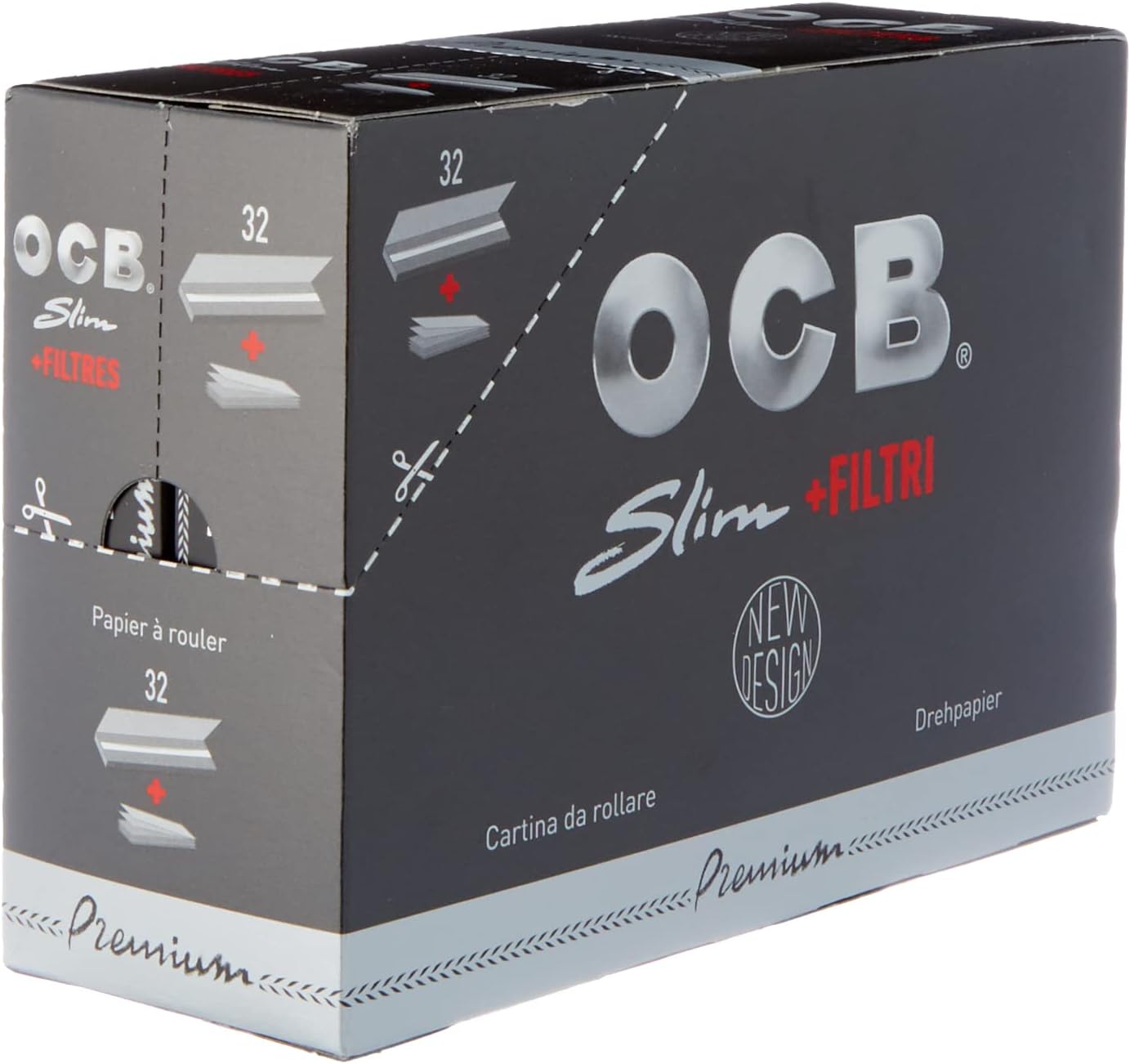OCB - Noir Plus Long & Tips - format XL - papier noir ultra fin - 15448