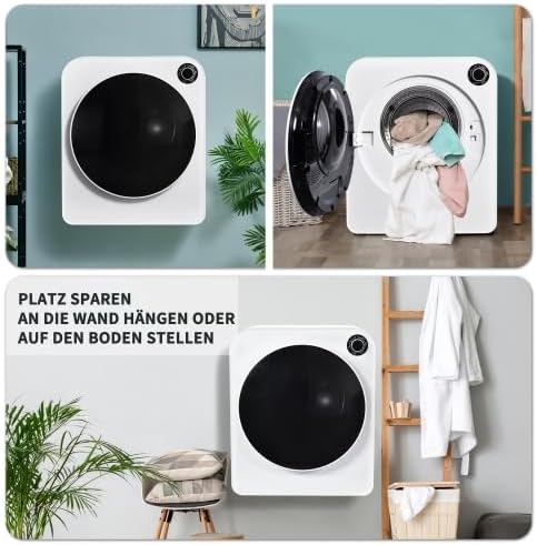 Sèche-linge mural 3kg, 830W, inox, 5 programmes, 62dB, compact