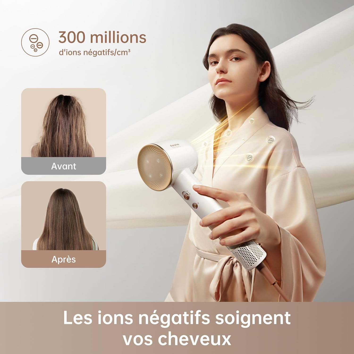 Dreame - Hair Glory Combo - léger, moteur 110000 tr/min, ionisation, séchage rapide, 70m/s airflow
