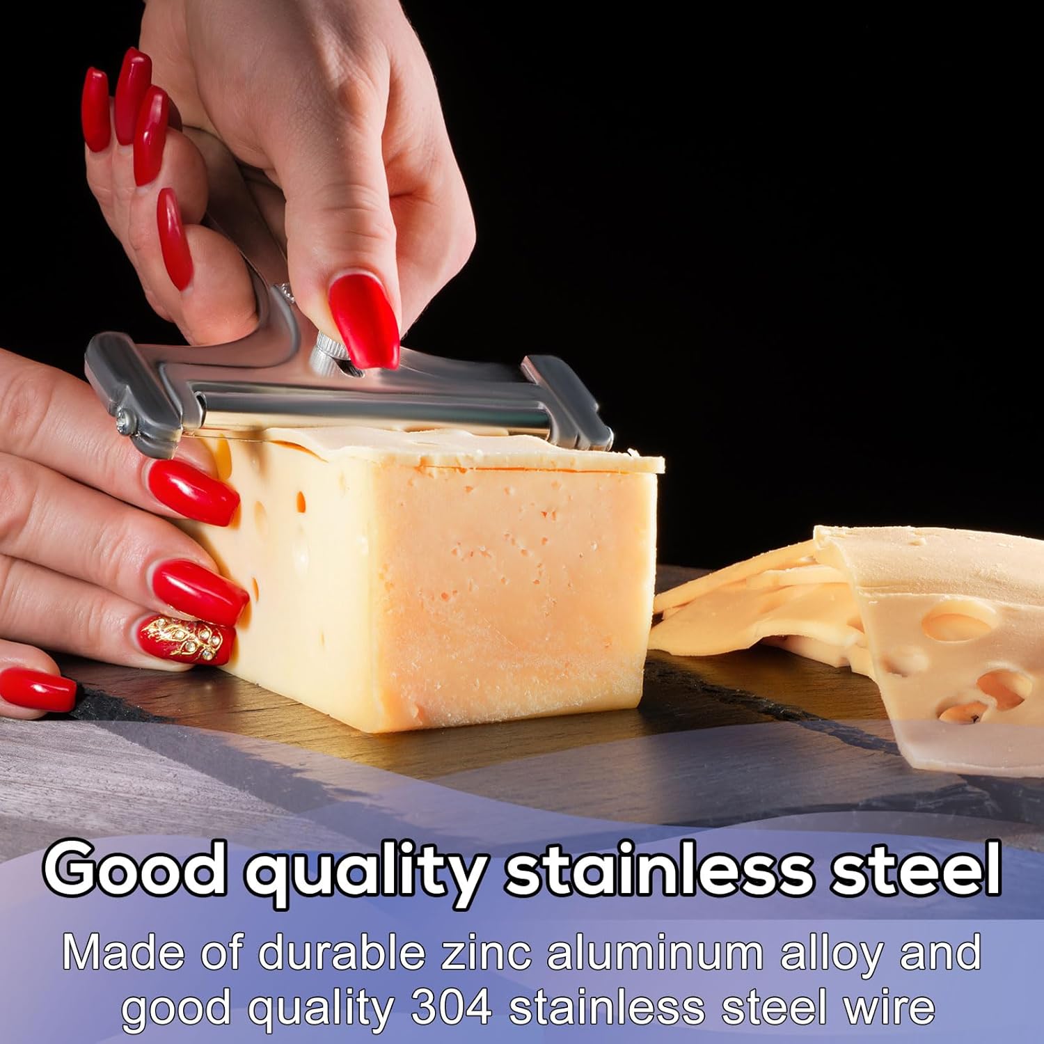 Gosknor - trancheuse à fromage fil inox, 8 fils, portable, clés