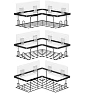 UUlioyer Étagère de douche d'angle sans perçage, étagère de douche étanche et inoxydable, 3 pièces de salle de bain...