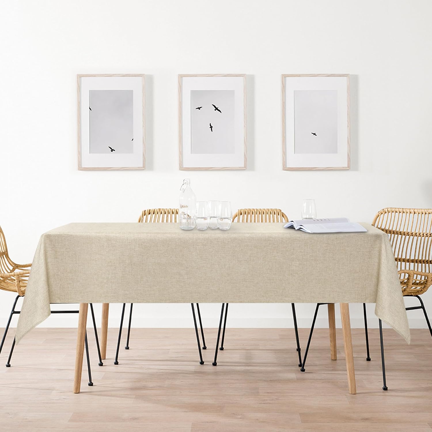 DWCN - nappe aspect lin - 110x140 cm - lavable, imperméable, anti-tache DWCN