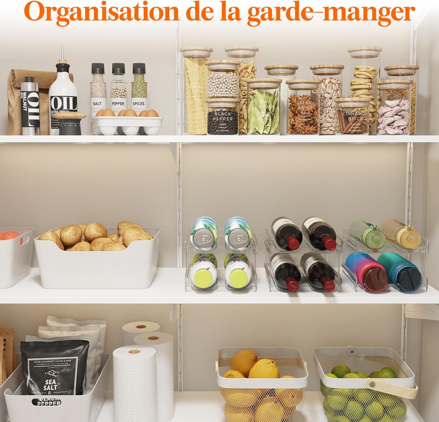 Lifewit - casier à vin empilable - lot de 2, 8 bouteilles, plastique transparent