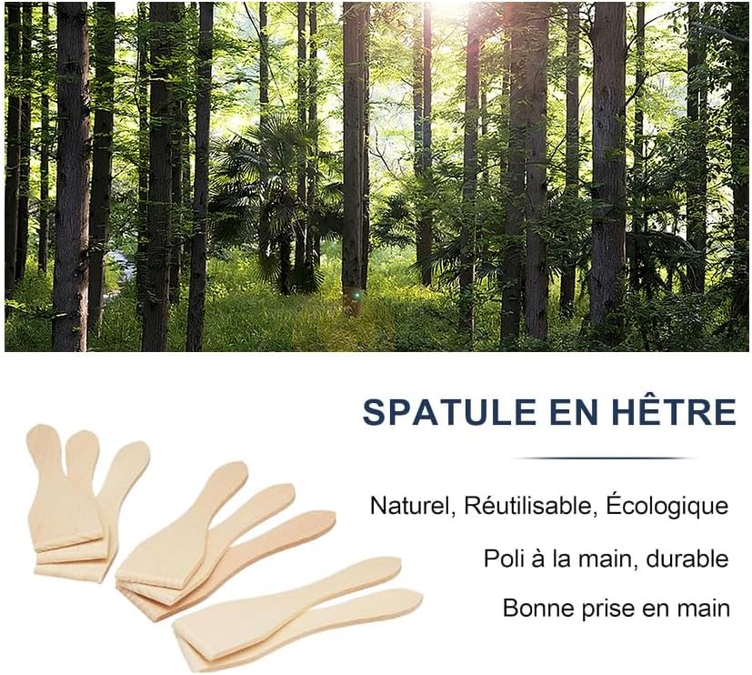 Poêlon à raclette triangulaire, antiadhésif, 18x10cm, 8 mini poêlons et 8 spatules bois