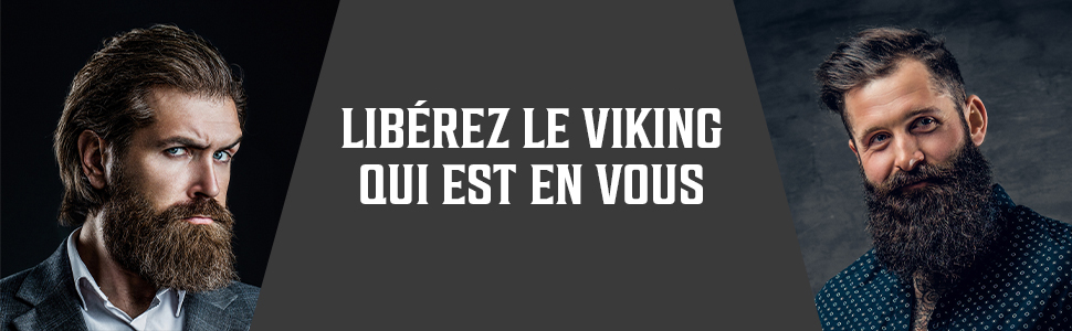 Deux hommes avec de longues barbes montrés de profil sur fond sombre. Texte français superposé