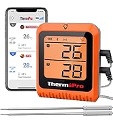 ThermoPro TP25H2 Thermometre Cuisine avec Minuterie et Fonction d'alarme, 150 Mètre Reçoit Blueto...