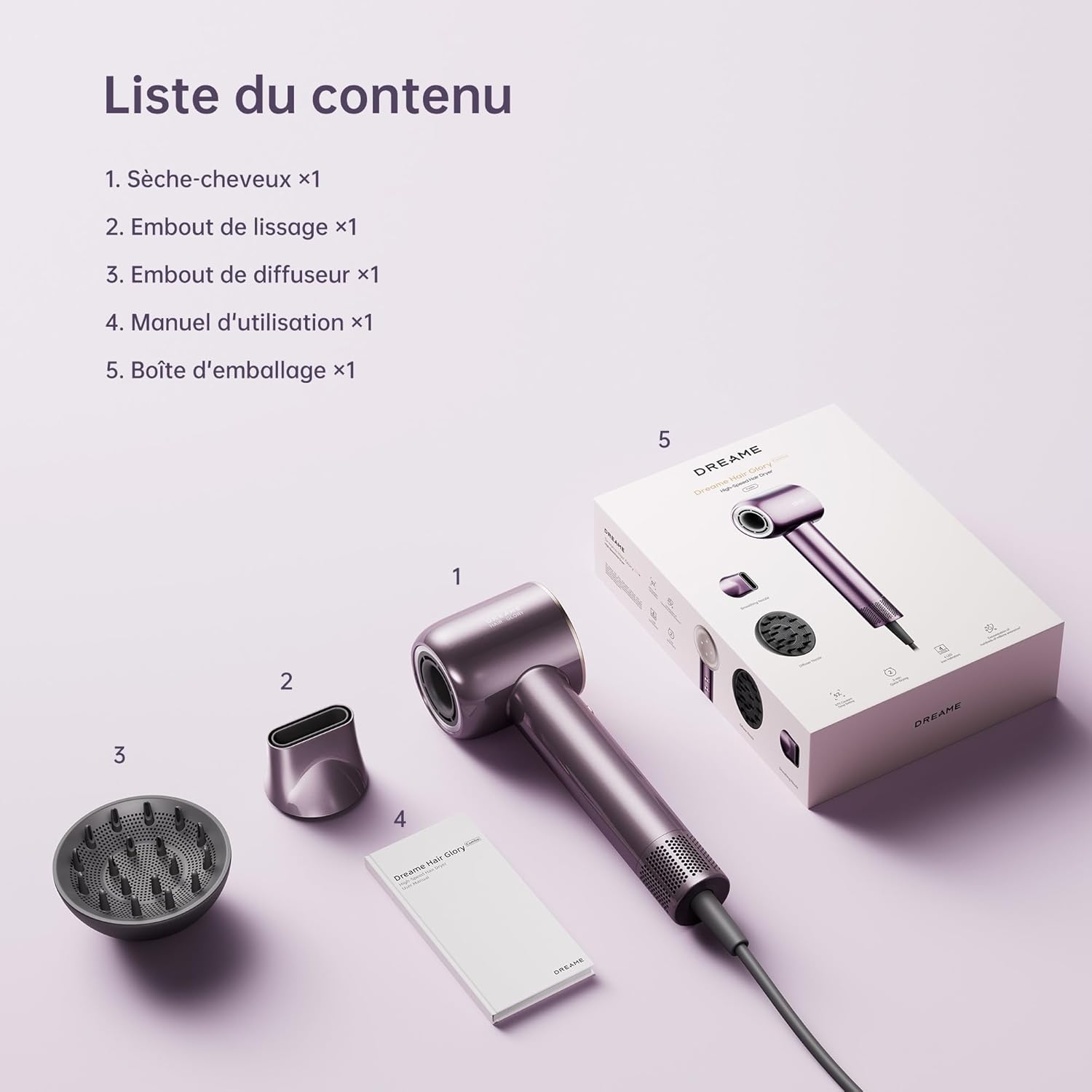 Dreame - Glory Combo - ultra-léger, ions négatifs, 110000 tr/min