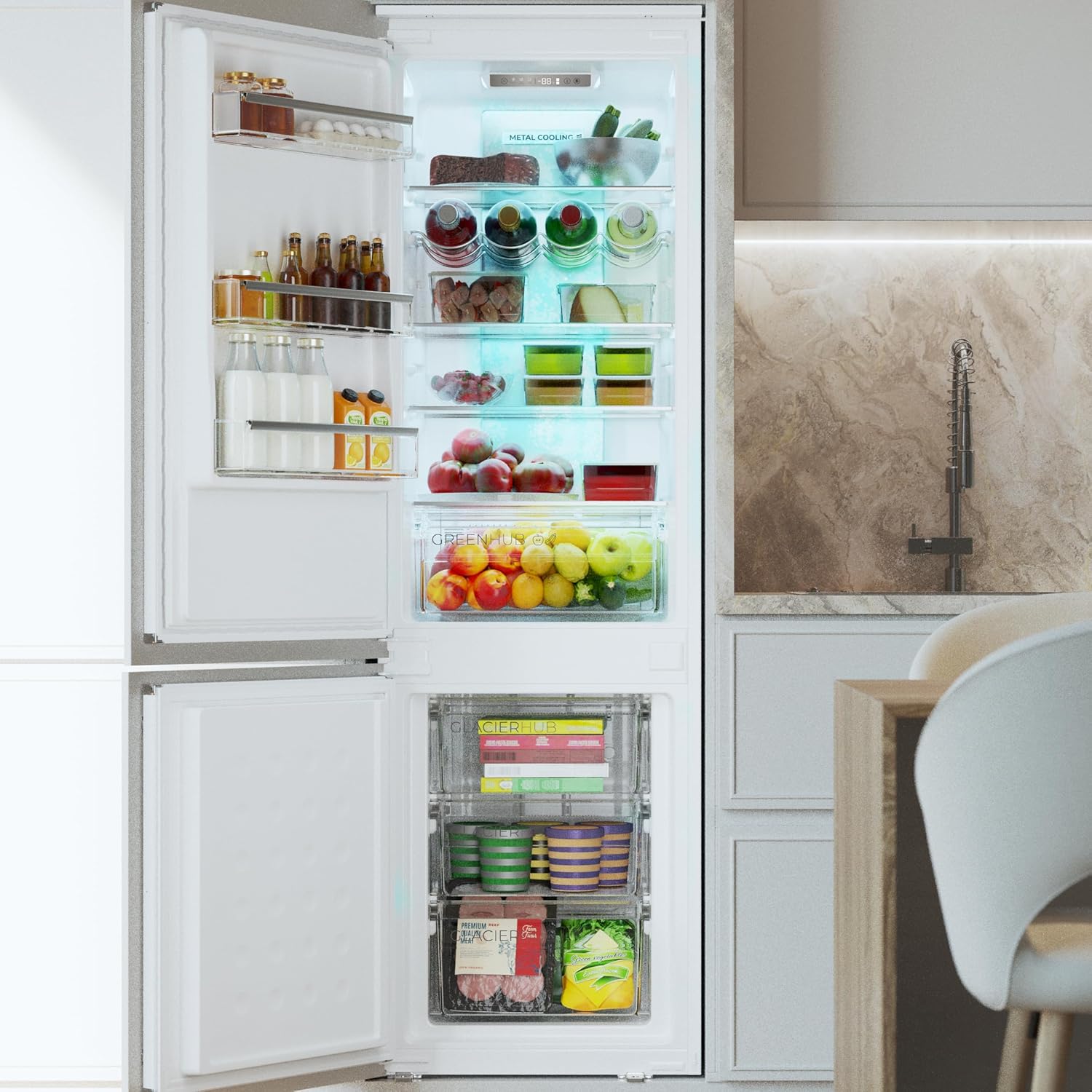 Cecotec - Bolero CoolMarket Combi Série - 177x54 cm - No Frost, 232L, Fast Freezing, Mode Vacances, BI-S MC 232 E