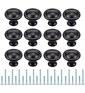 12 Pièces Boutons de Tiroir Ronds, Poignée Cuisine avec 2 Vis de Taille pour Meubles, Armoire, Co...