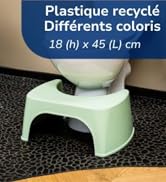 présenté sous un bol blanc, dimensions du produit 18 x 45 cm, étiqueté comme plastique recyclé en français