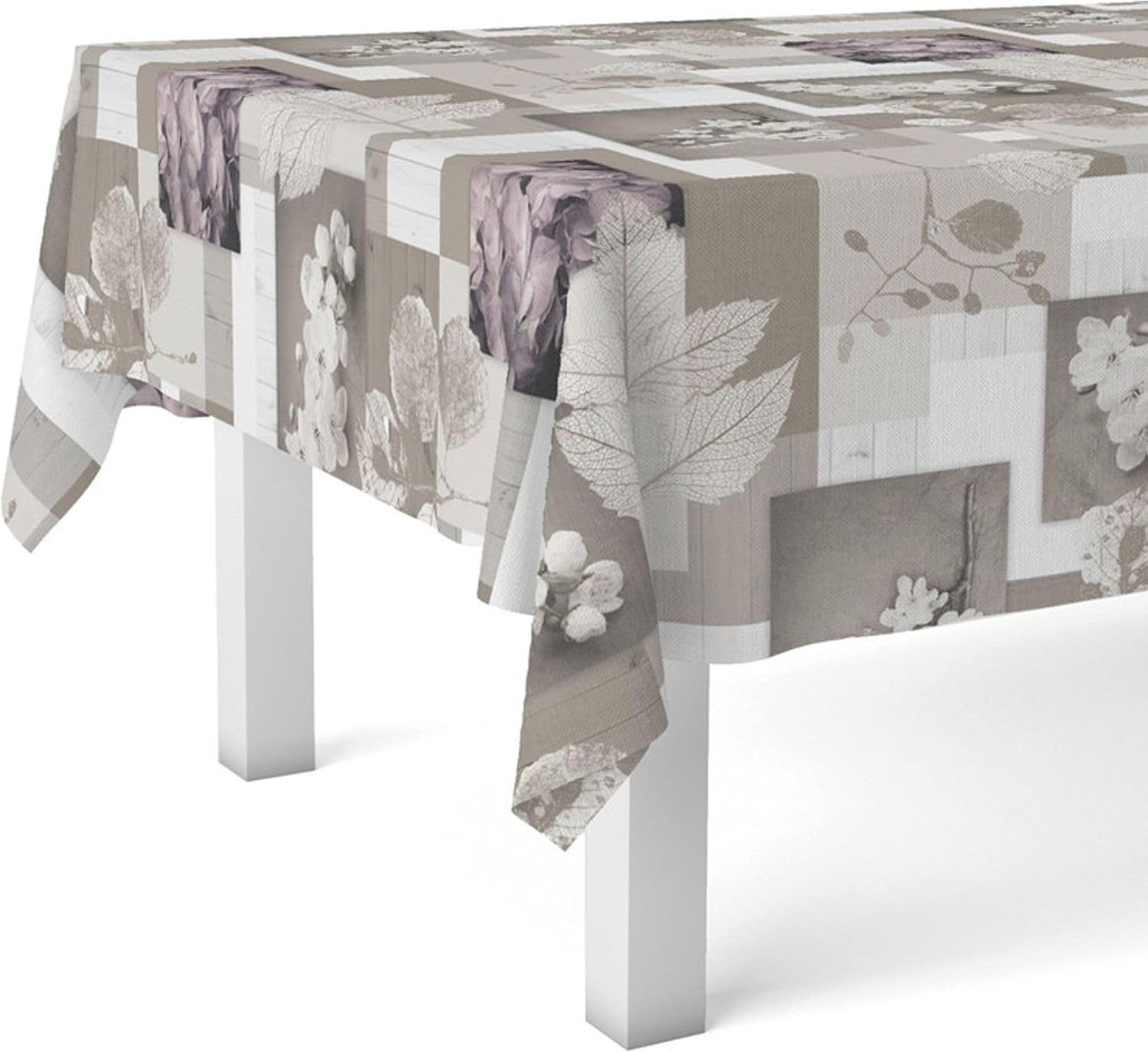 Nappe en toile cirée - Zen Feuilles - 240x140 cm - imperméable, anti-taches, facile entretien