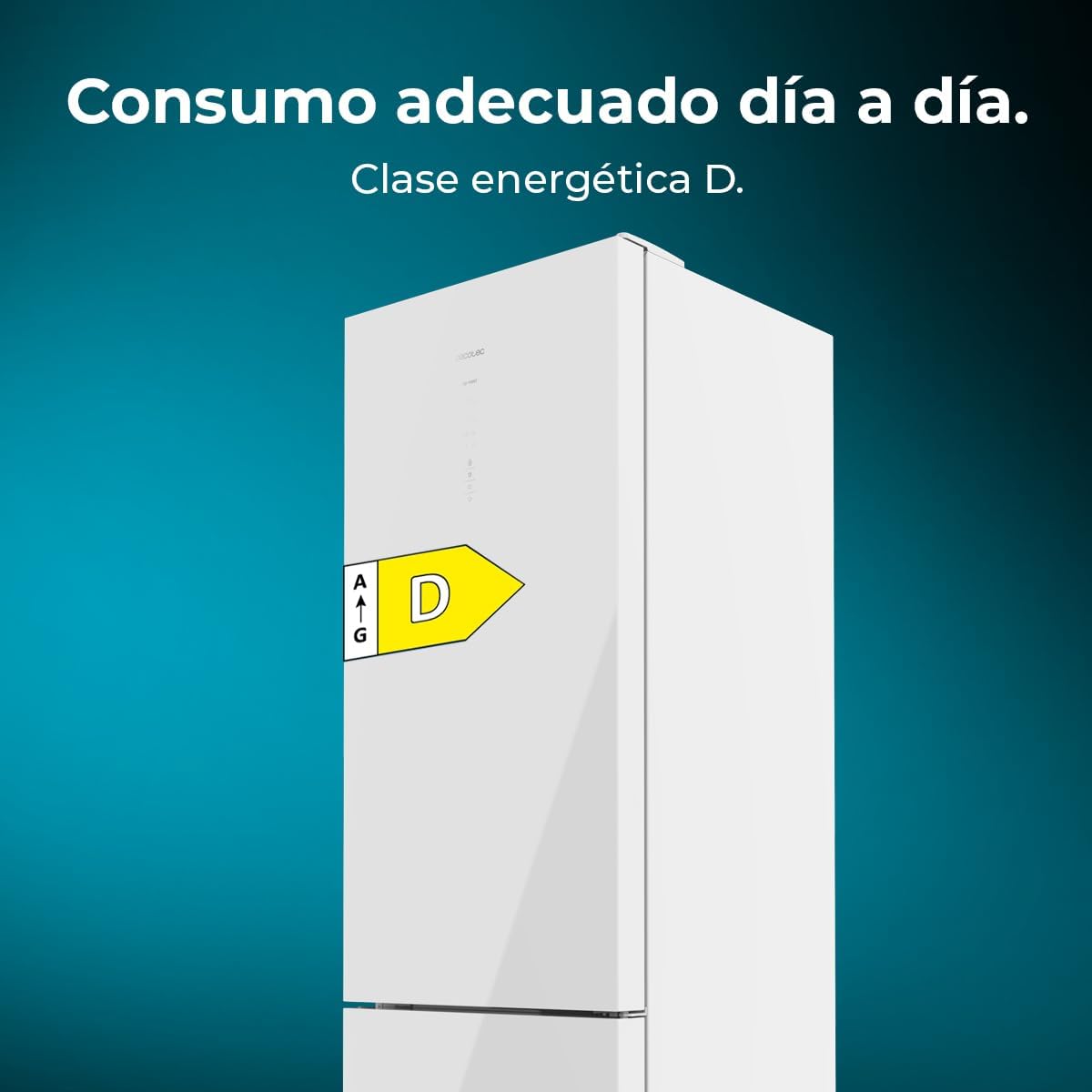 Cecotec - Bolero CoolMarket Combi 356 - 200x60 cm - verre, No Frost, faible conso - 356 White Glass D.