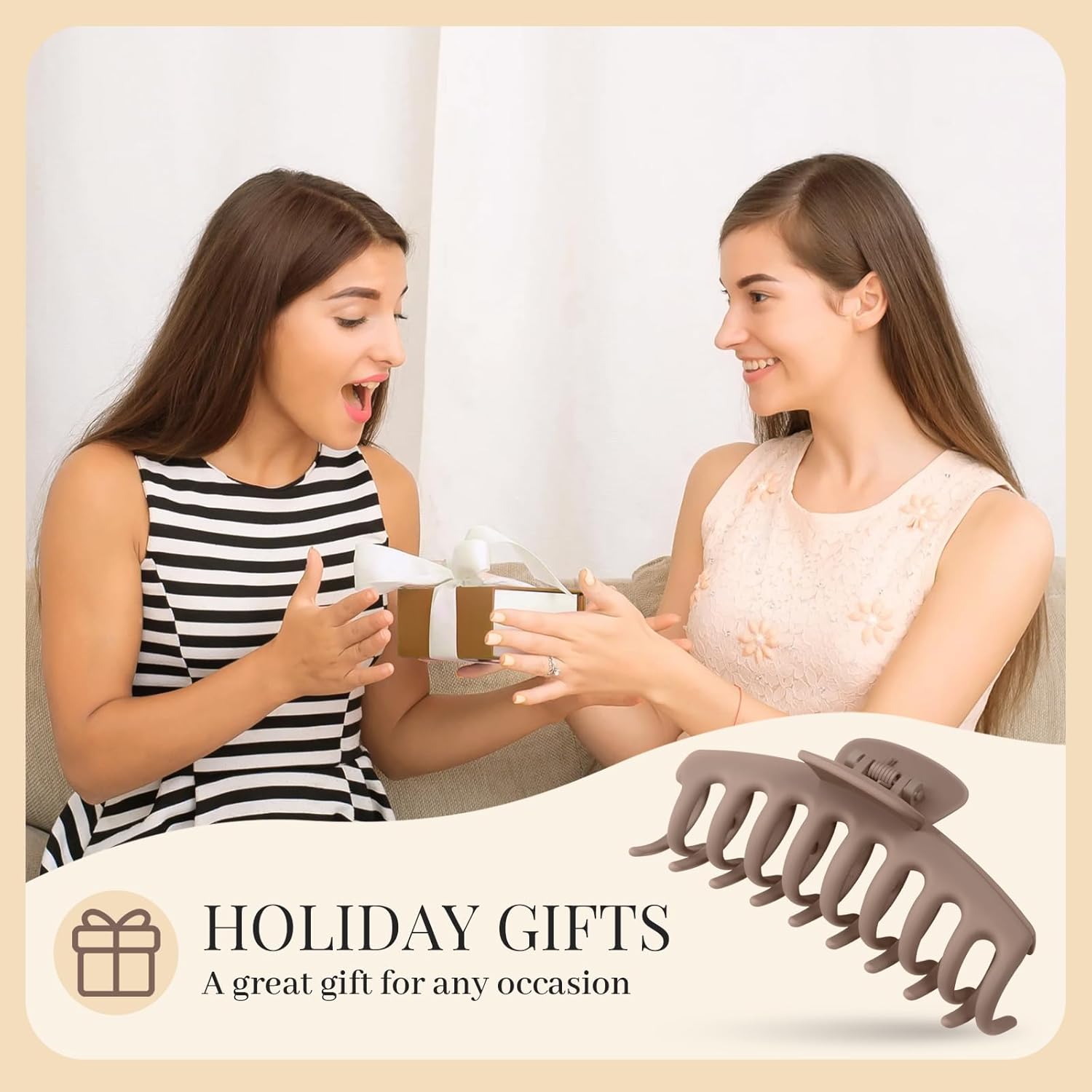 Kavya - Griffe Cheveux Femme 10.5cm - Lot 8, antidérapantes, cheveux épais