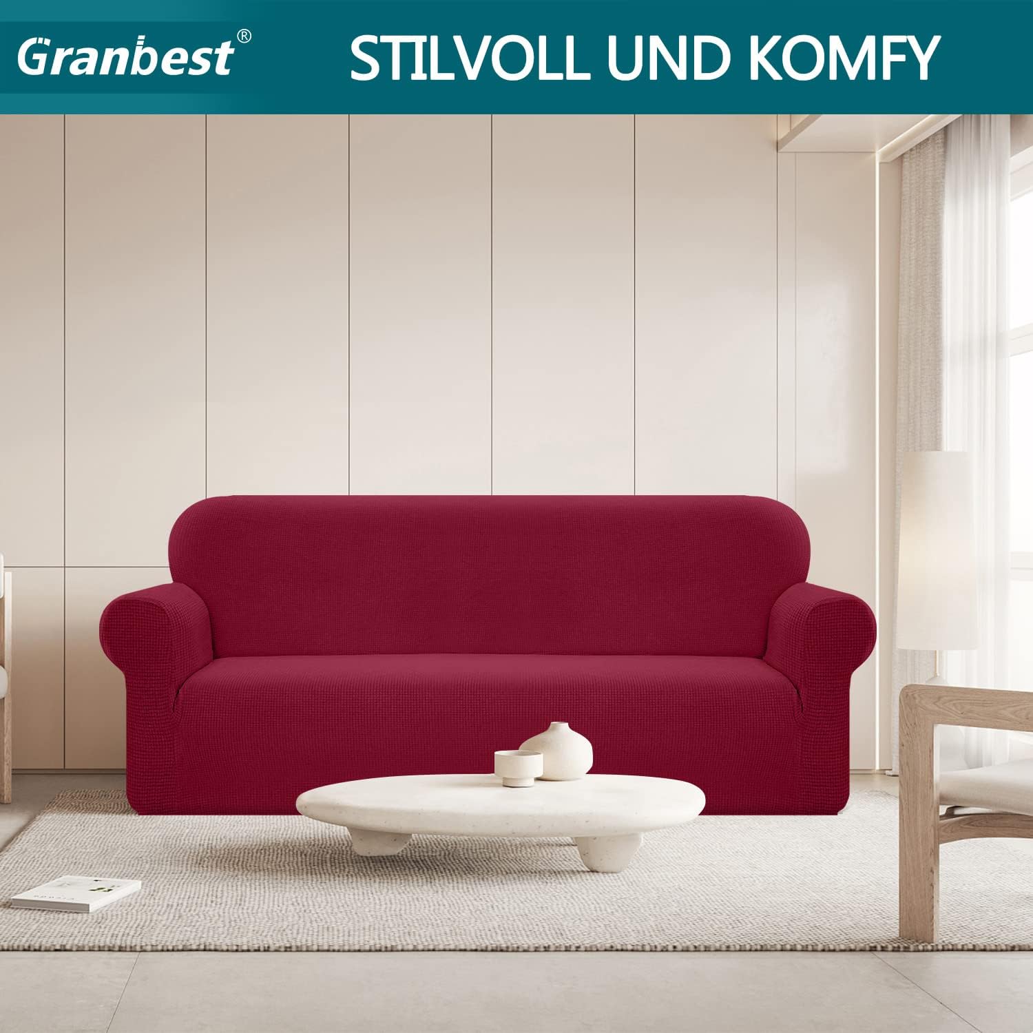 Granbest - housse de canapé imperméable 4 places spandex antidérapant