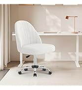 naspaluro Chaise de Bureau, Chaise de Coiffeuse en Velours, Chaise de Chambre sans Bras avec roul...