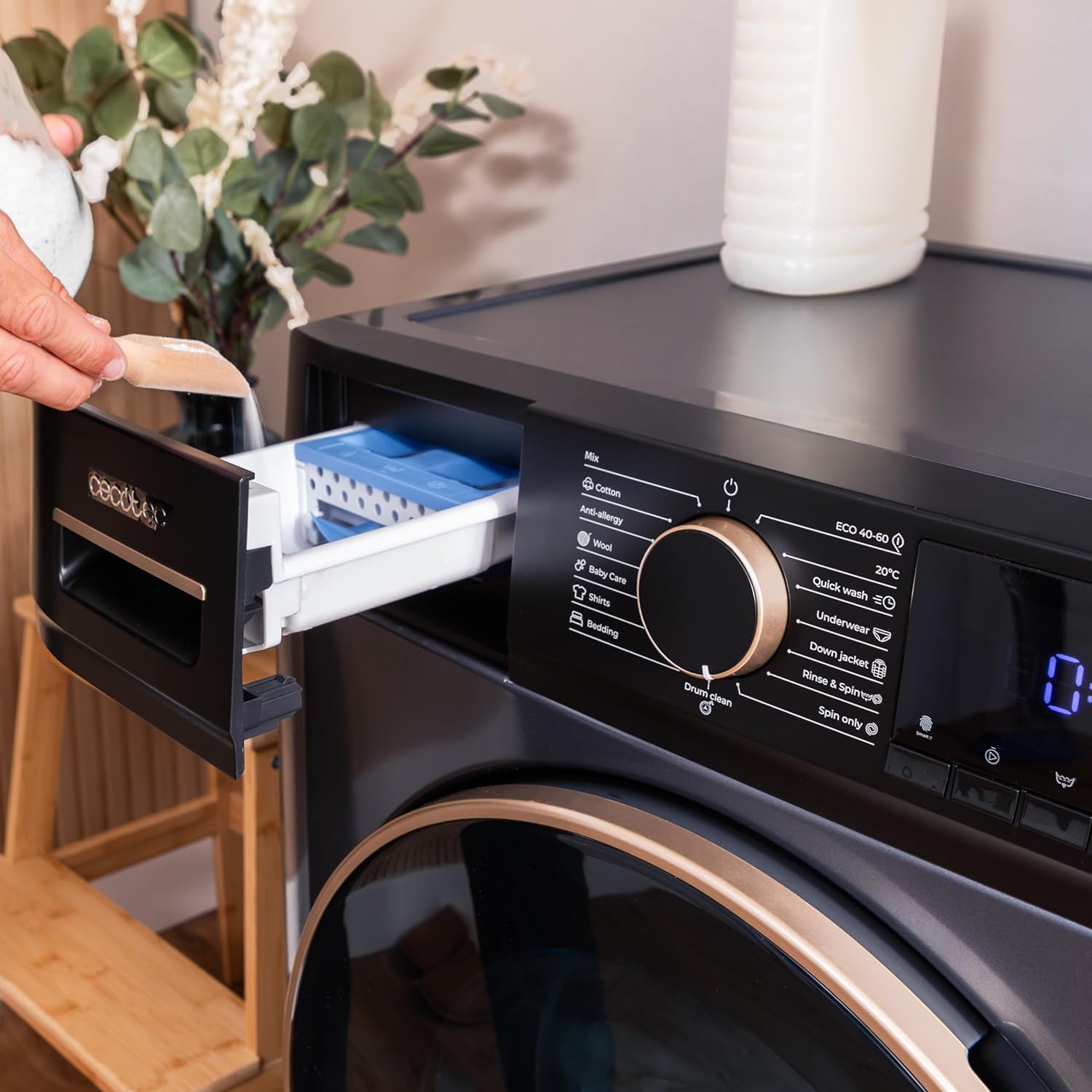 Cecotec - Bolero Dresscode 9610 - lave-linge 9kg, 1400RPM, vapeur, Inverter, 2000W, A