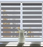 VOUNOT Lot de 2 stores doubles Klemmfix sans perçage, pour fenêtre et porte, lumière