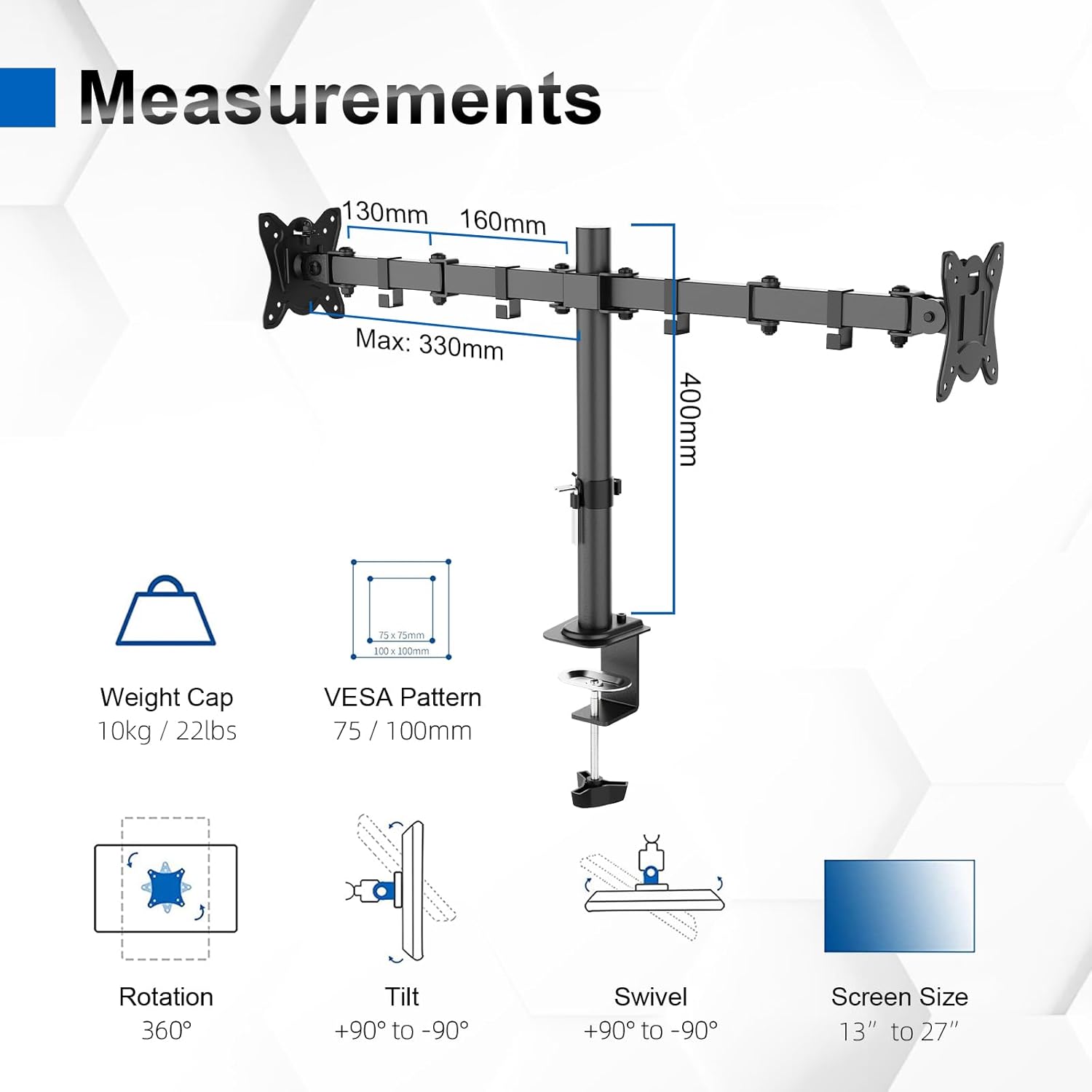 GRIFEMA - bras double écran 13-27