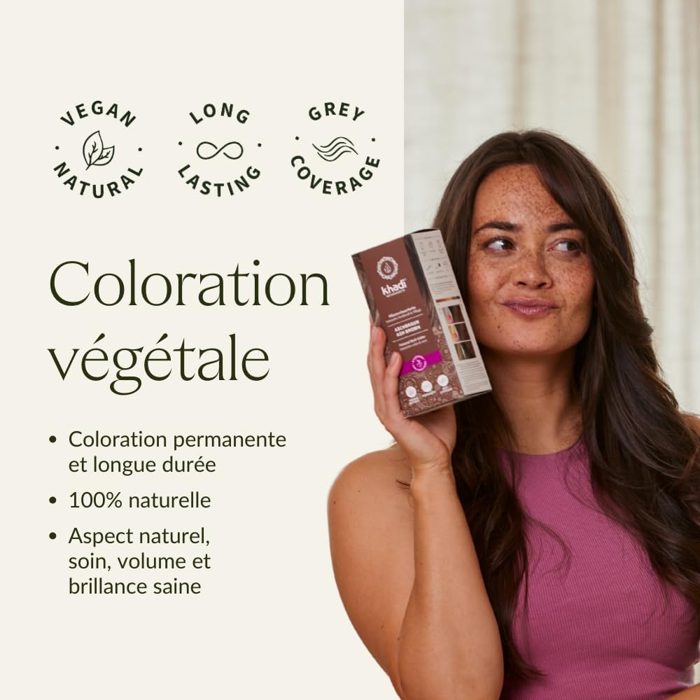 Khadi - coloration végétale brun mat, 100g, vegan, 100% naturelle