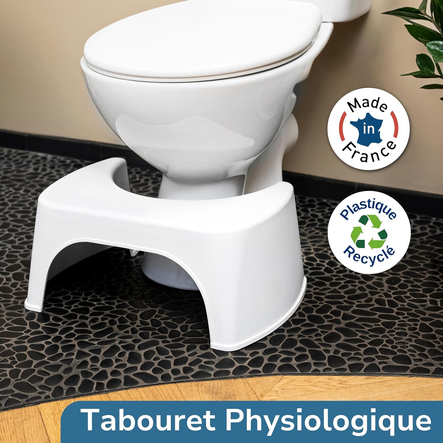 Well Care - Tabouret Physiologique Adulte - plastique recyclé, position squat, fabrication France