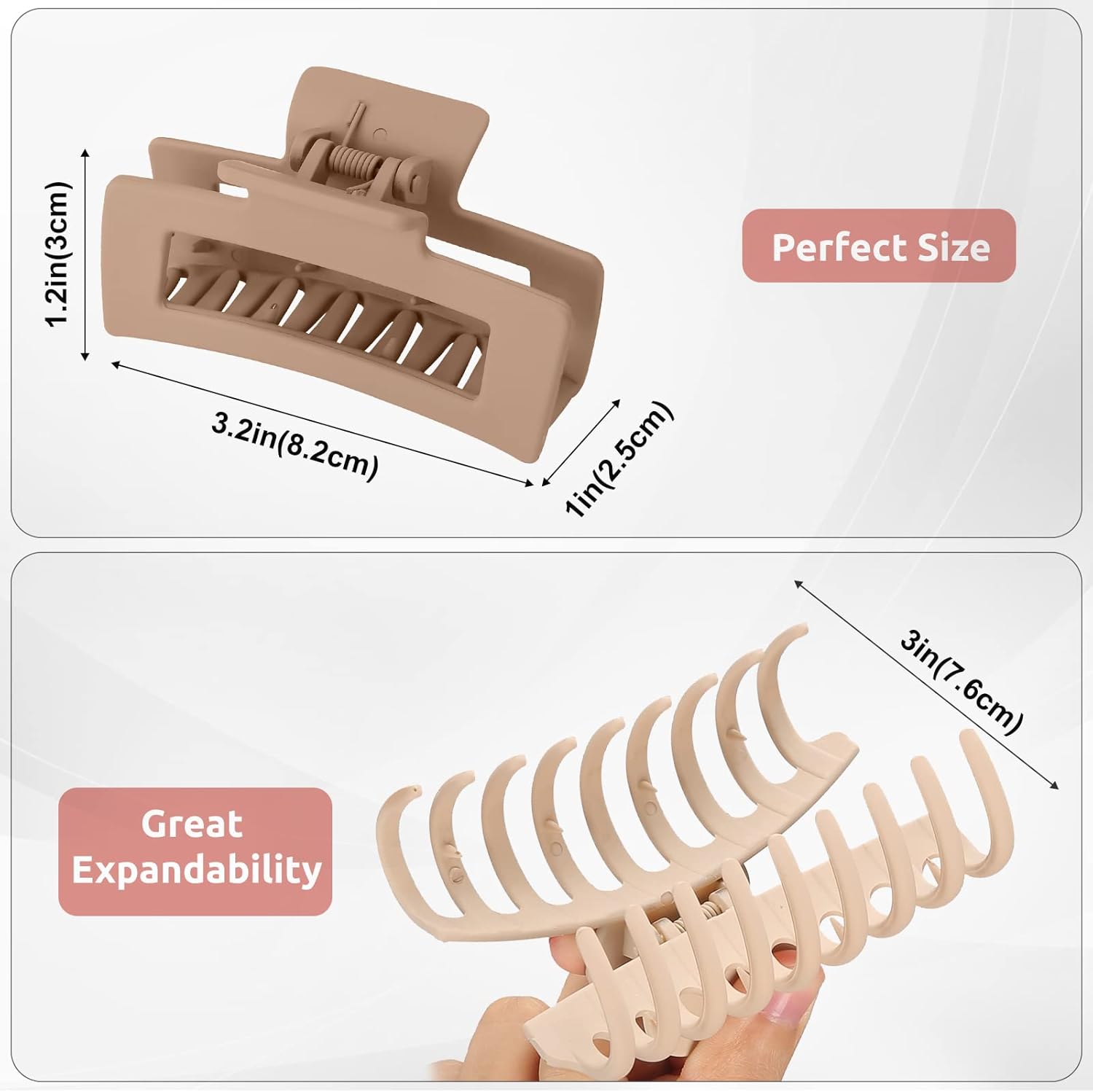 Lolalet - lot de 8 pinces double dents - 8 cm - couleurs variées, cheveux épais et fins