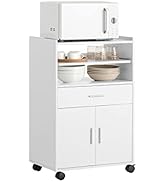 SoBuy FSB09-W Desserte Micro-Onde à roulettes Meuble de Rangement Cuisine