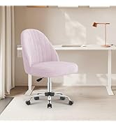 naspaluro Chaise de Bureau, Chaise de Coiffeuse en Velours, Chaise de Chambre sans Bras avec roul...