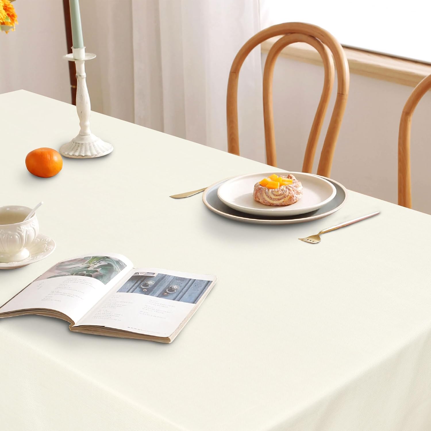 DWCN - Nappe effet lin 110x140cm - anti-tache, lavable, imperméable