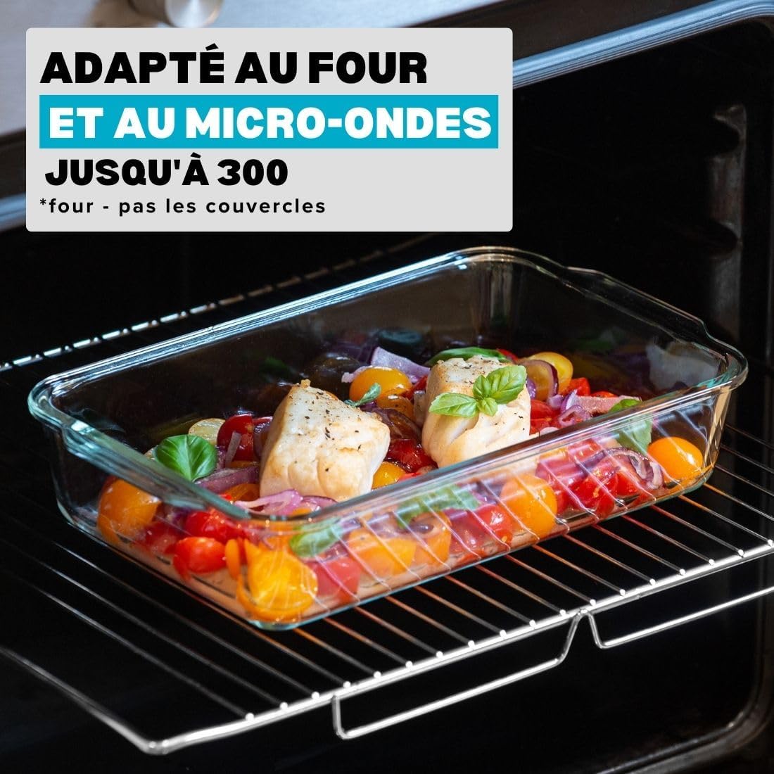 Igluu - Plat à lasagnes borosilicate 2,2L - lot de 3 - hermétique