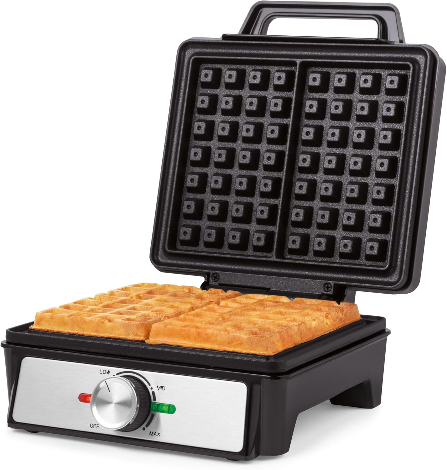 Salter - Waffle Maker Machine - plaques antiadhésives, contrôle température, poignée froide, UK plug, gaufres belges & a