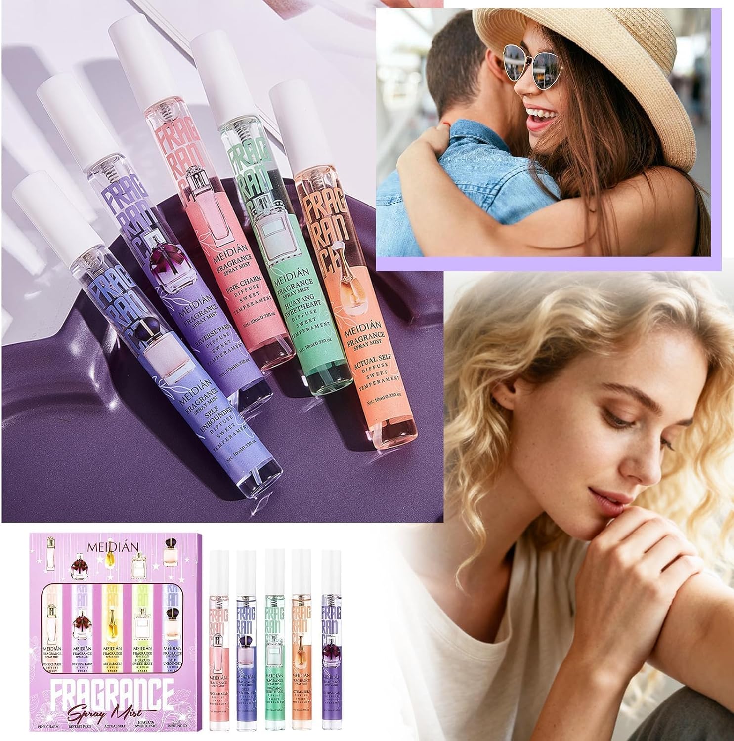 Coffret brume corporelle femme - floral frais - 5x10ml - cheveux & corps