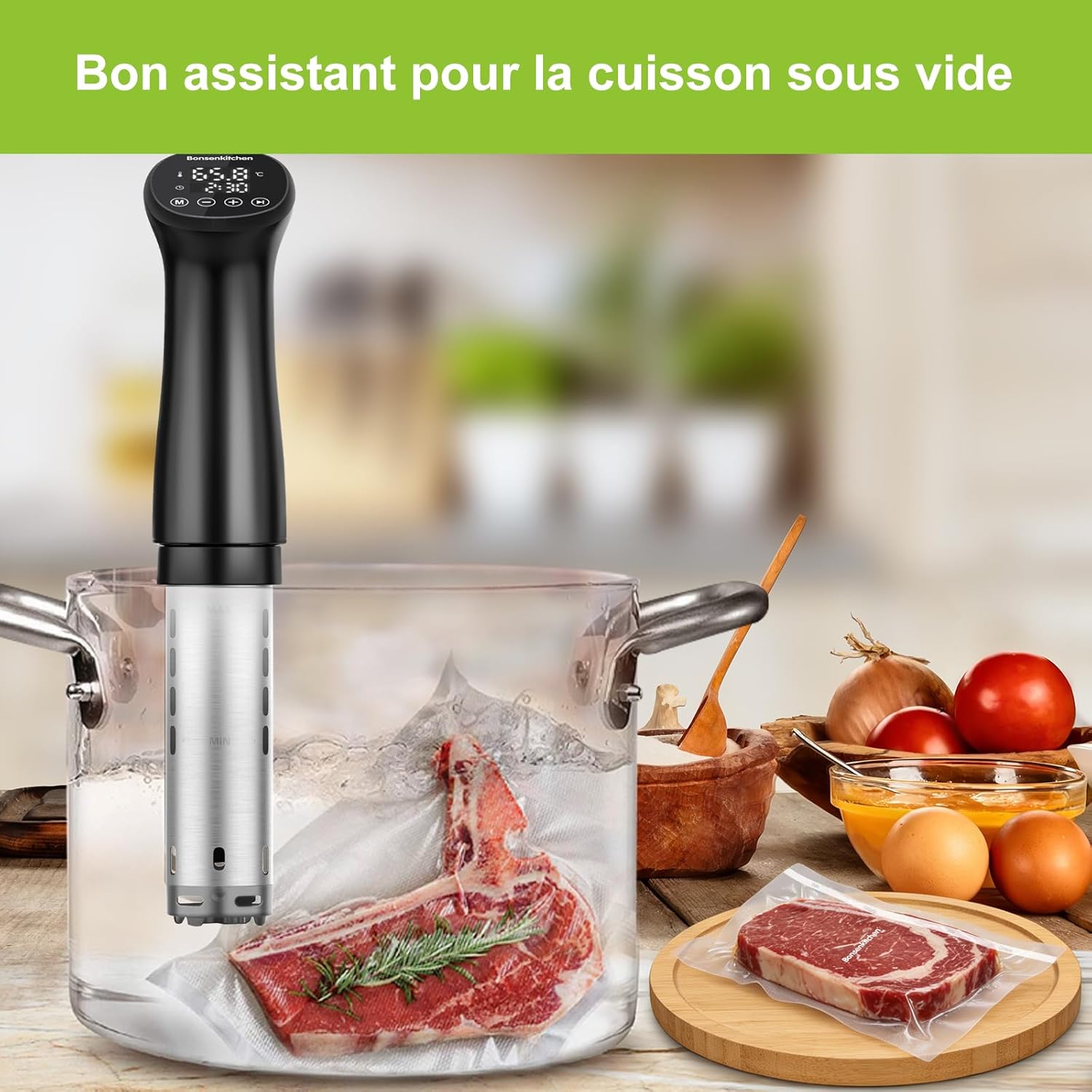 Bonsenkitchen - rouleaux sous vide 28x600cm - sans BPA, conservation aliments VB3207