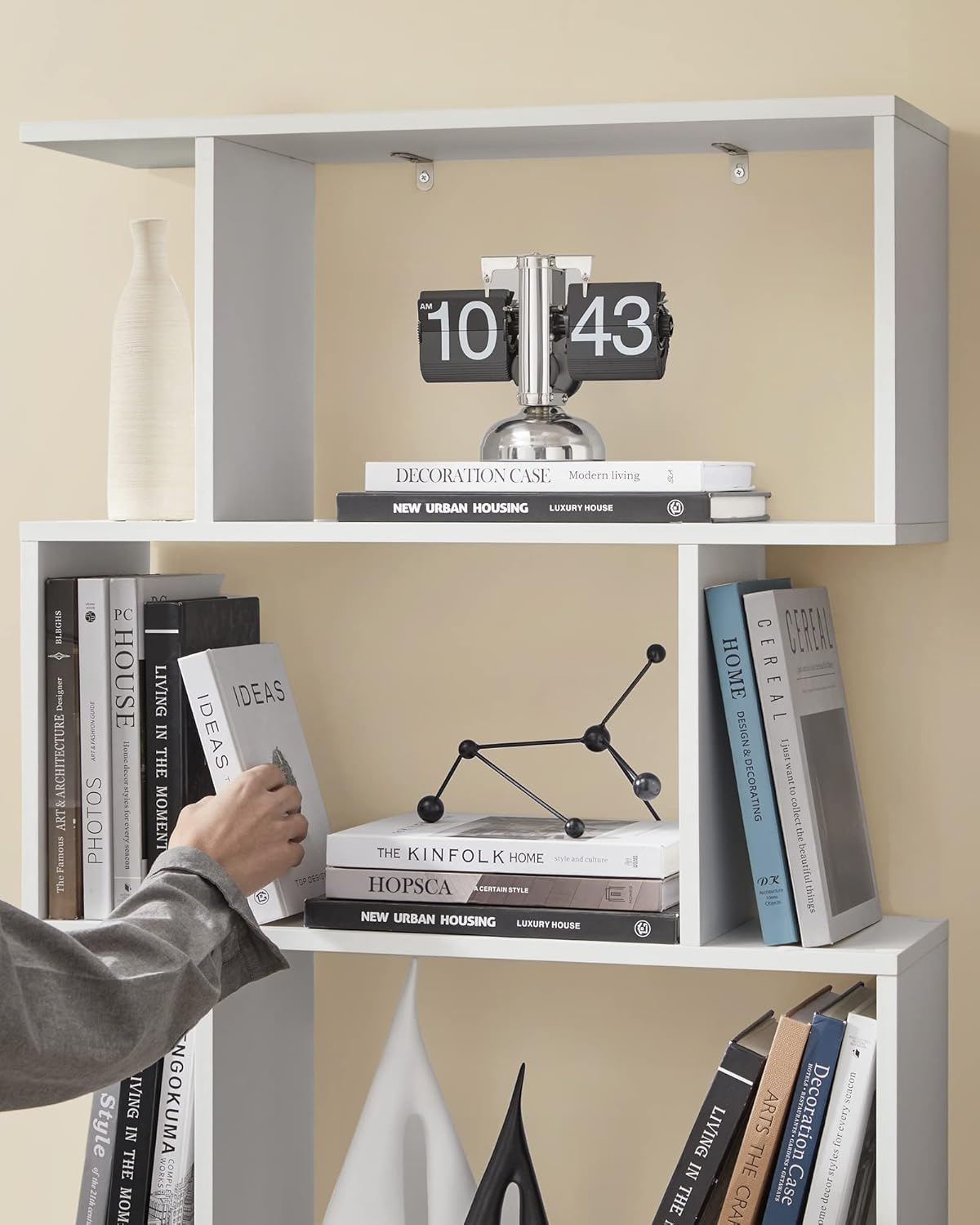 VASAGLE - étagère à 6 niveaux - 24x70x191,6 cm - blanc, cloison LBC61WT