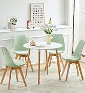 EGGREE Chaises Salle à Manger Scandinaves SGS Tested Lot de 4 Chaises de Cuisine Rétro Rembourrée...