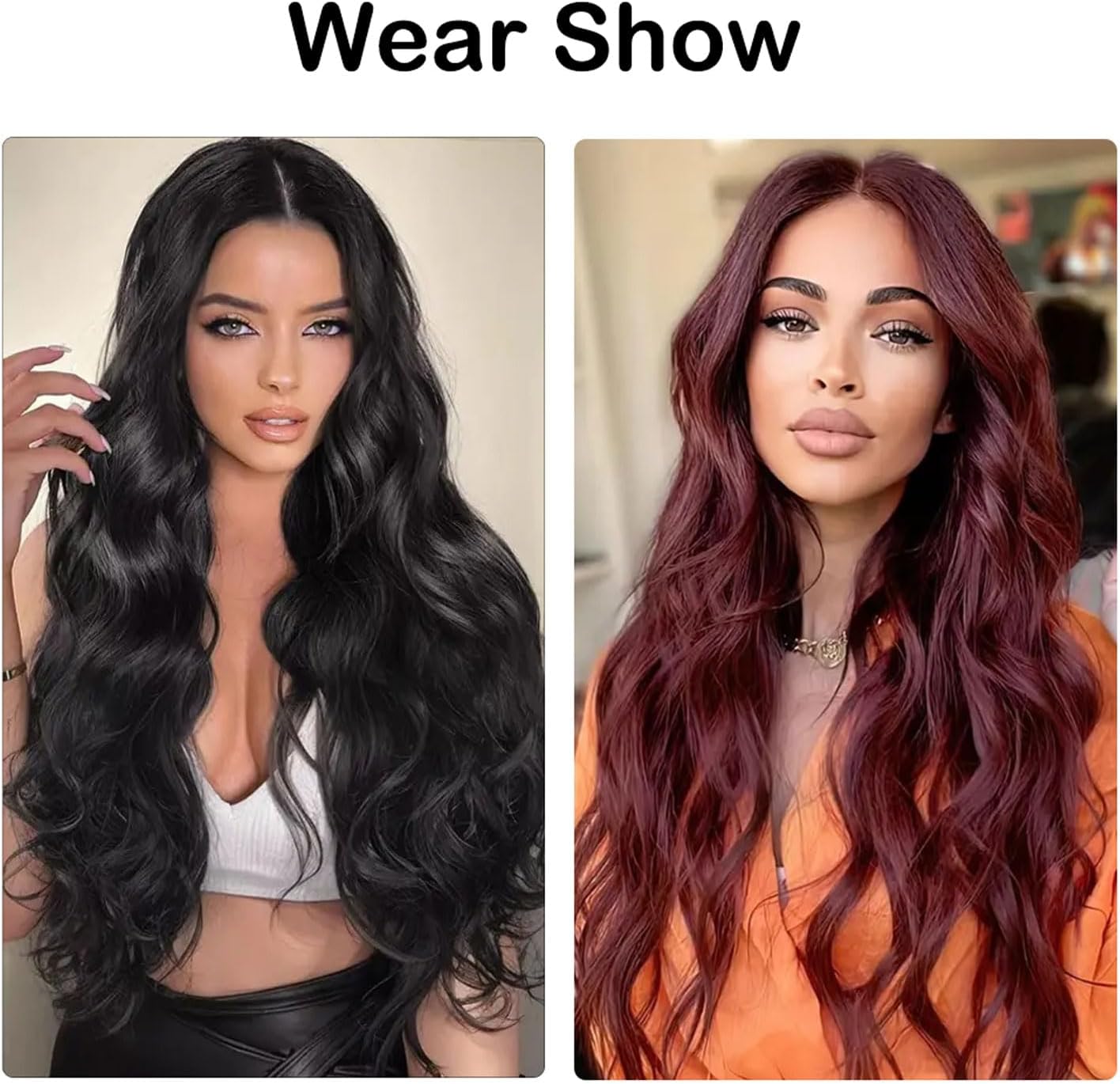 Perruque femme - longue ondulée 27'' - idéale cosplay fête - noir