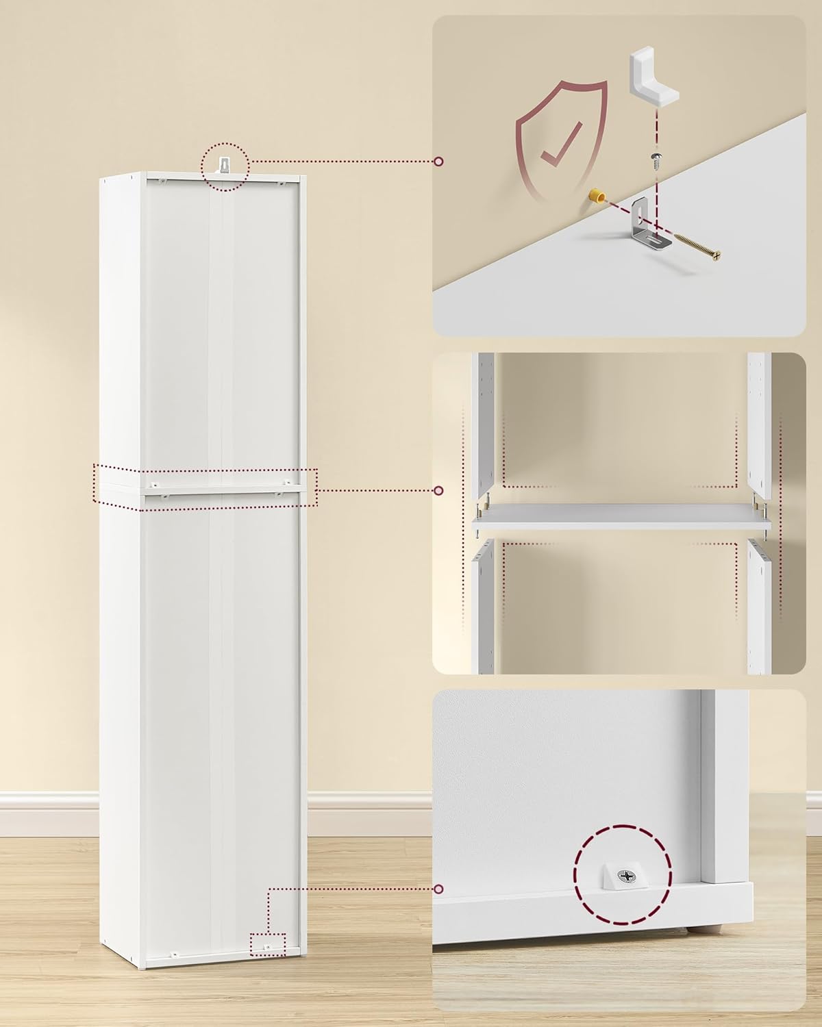 VASAGLE - bibliothèque 5 niveaux - 24x30,2x134,2 cm - rangement ouvert - LBC419W01