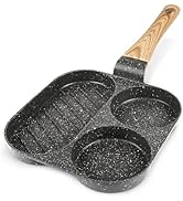 GiPP Poêle à œufs au plat, poêle omlette à 3 trous, revêtement antiadhésif en granit, sans PFOS/P...