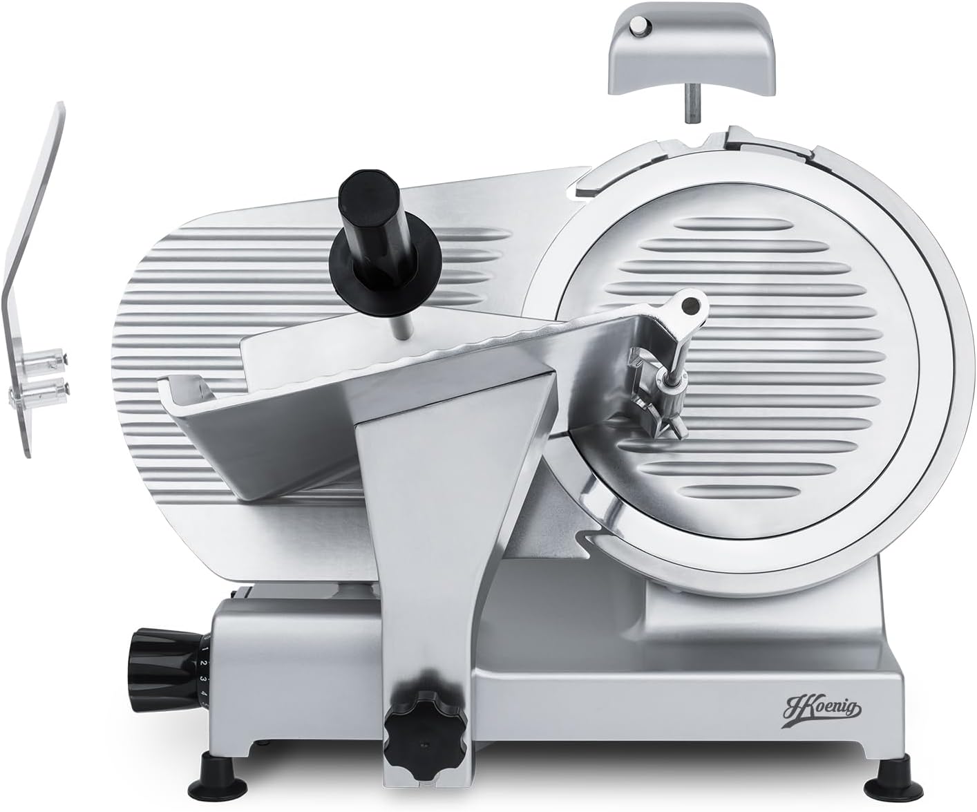 H.Koenig - trancheuse électrique MSX300 - lame 30 cm - coupe 0-15 mm, plateau large, aiguiseur, 282 rpm