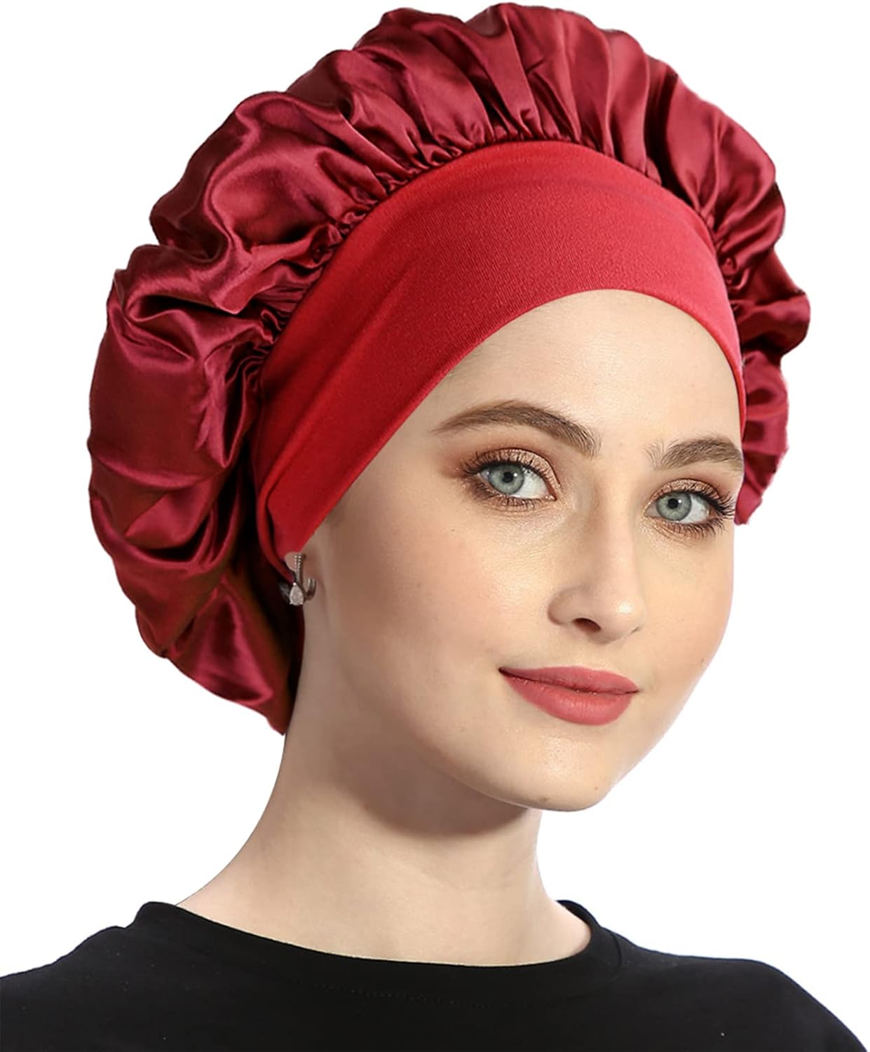 Bonnet satin nuit femme - lot de 2 - grande taille - soyeux et protecteur