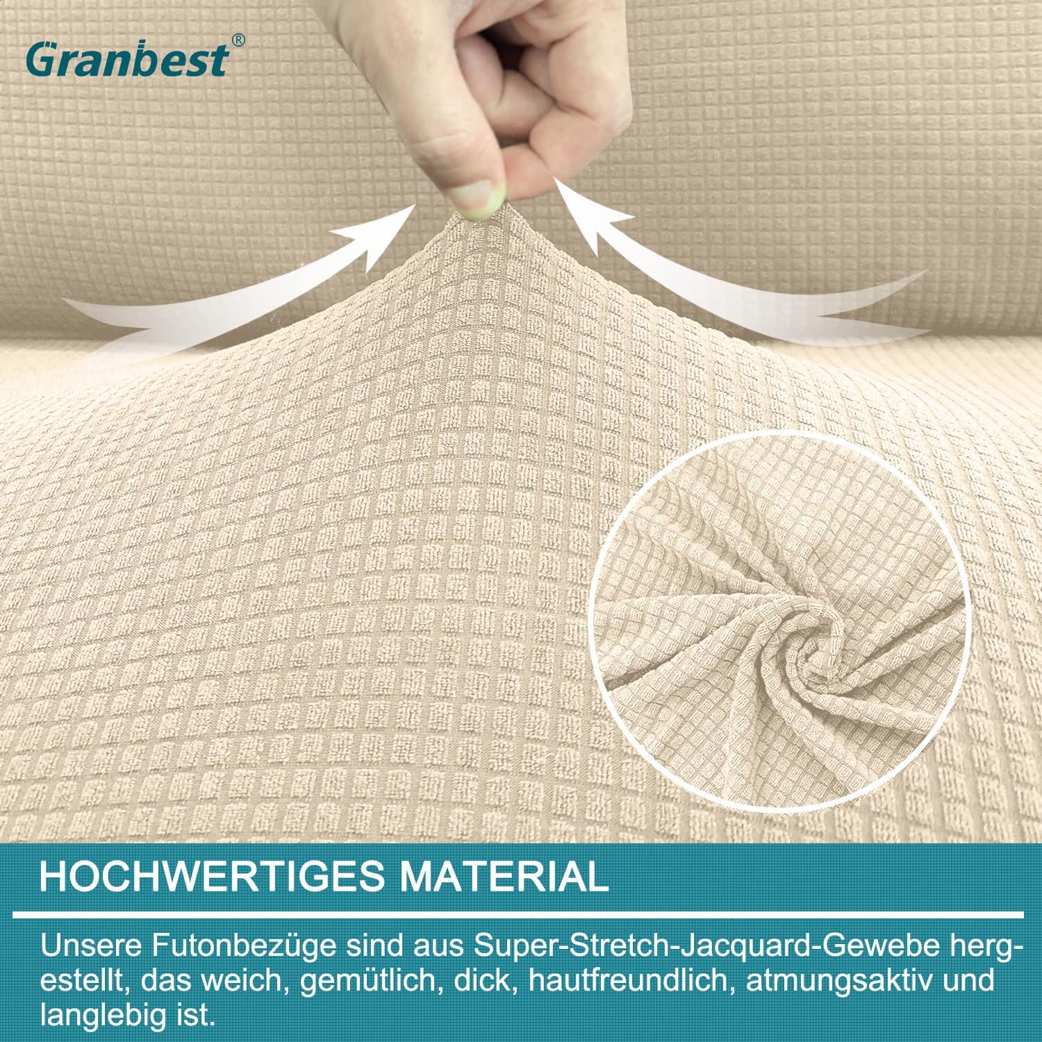 Granbest - housse futon imperméable extensible 120-190cm, antidérapante