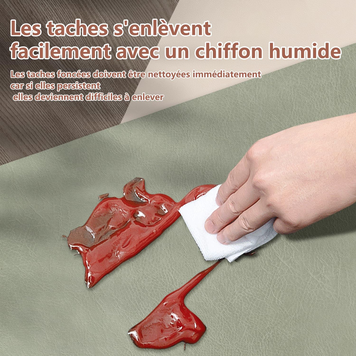 Set de table - cuir PU double face - 43x30cm - lavable, antidérapant, lot de 4