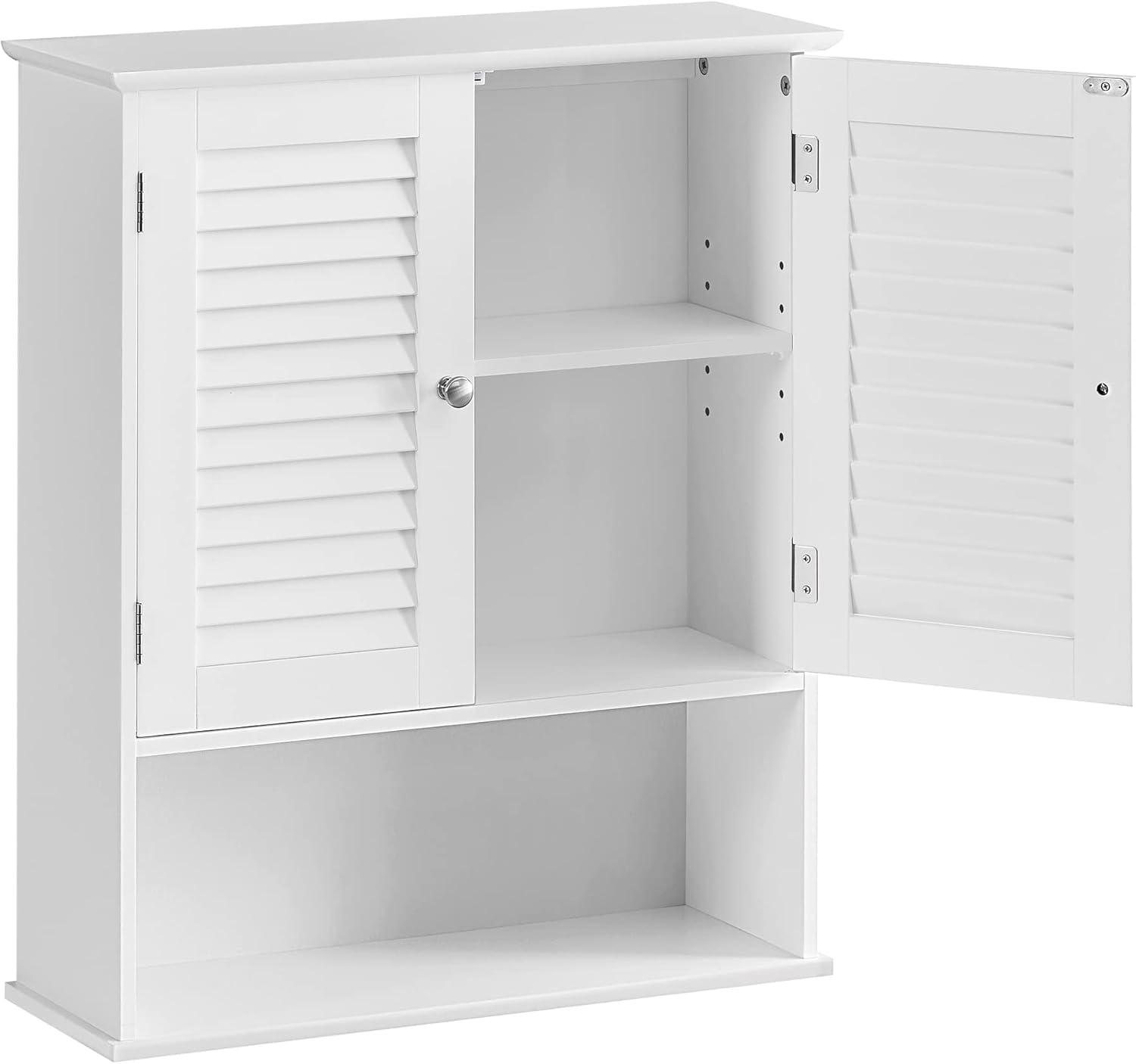 VASAGLE - meuble mural salle de bains - 20x60x70cm - étagère réglable, double porte, blanc - BBC27WT