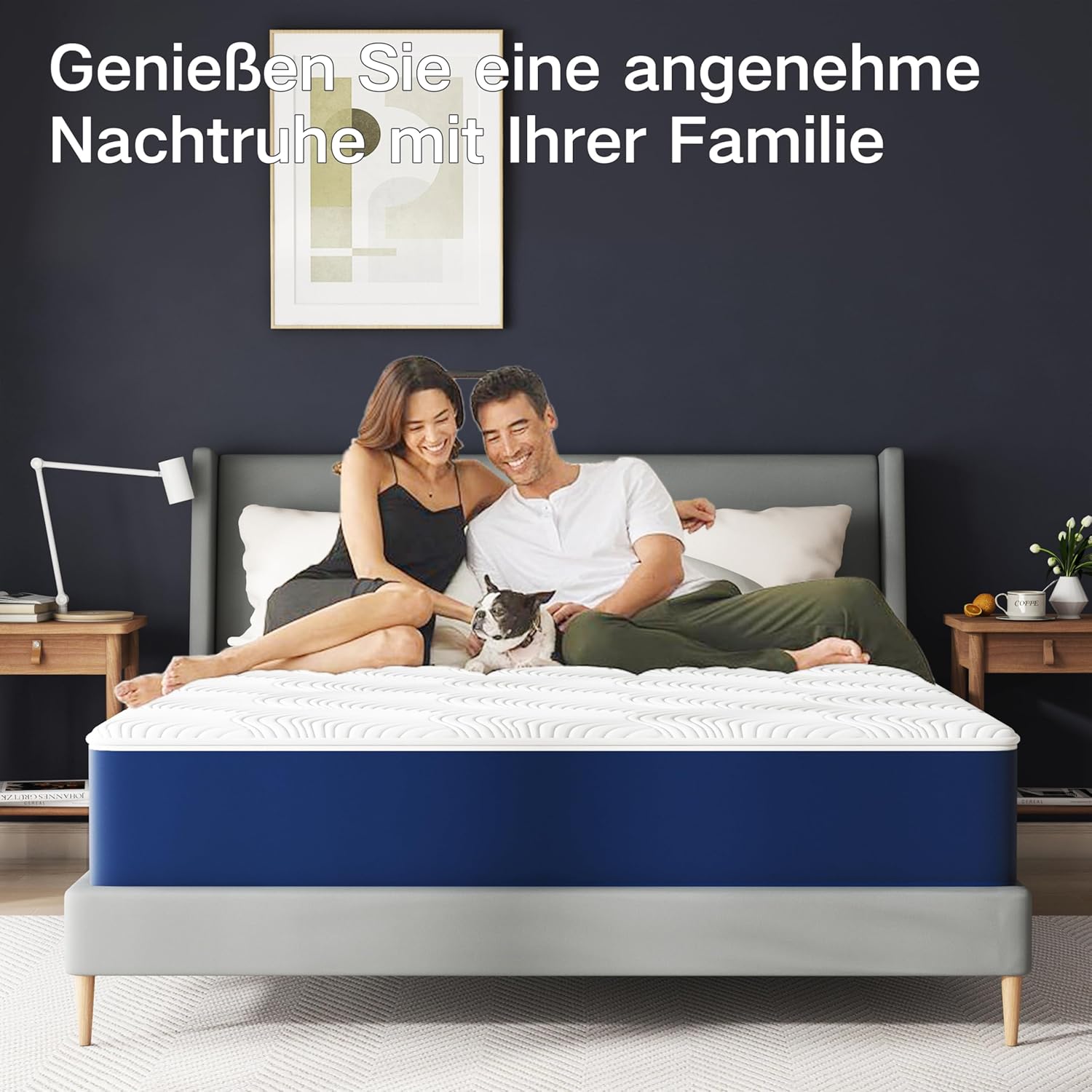 Matelas - 7 zones H3 - 140x190x25 cm - mousse froide, housse amovible