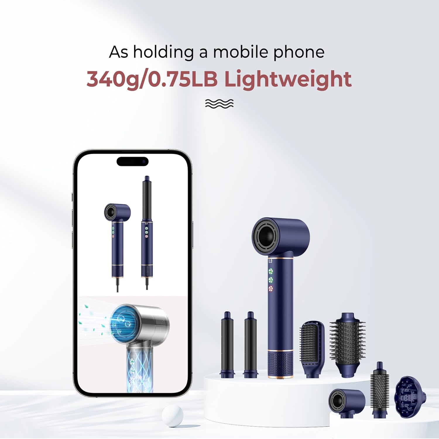 Magic Twist - Air Styler 7 en 1 - Séchage rapide, léger, silencieux, 110 000 tr/min