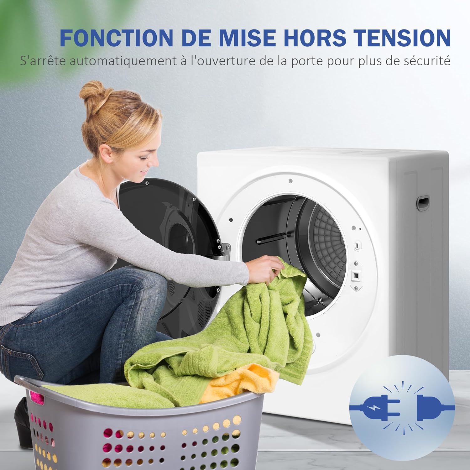 HOMCOM - sèche-linge portable 2,5kg - 850W, 4 modes, mural