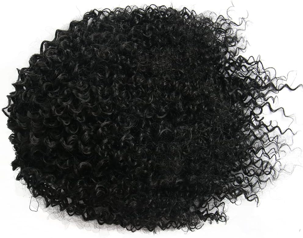 Extension queue de cheval afro-américaine, bouclée 12 pouces, cheveux courts, 1B#
