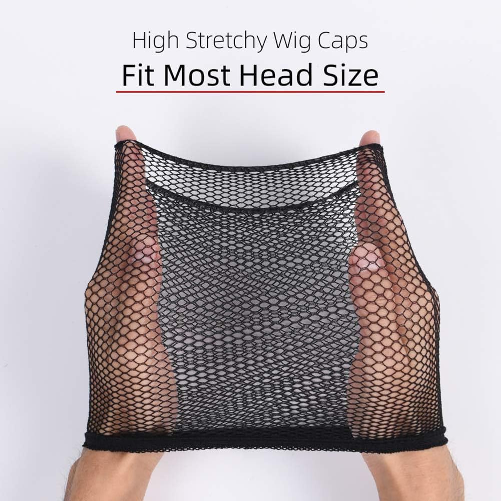 URAQT - bonnet filet à perruque unisexe, nude et noir, lot de 8 pièces
