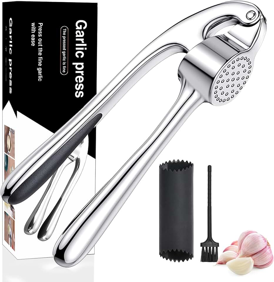 Presse-ail inox - facile à nettoyer, durable, argenté, professionnel